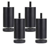 Pieds de meubles réglables - AIMOONSA - 10 cm - Réglables ±4 mm - Aluminium anodisé - Noir