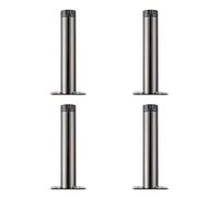Pieds de Meubles réglables en métal - Pieds de Remplacement de 15 cm pour canapé, Table, Chaise, Bureau, Armoire de Cuisine - Finition élégante en métal Noir Canon de Fusil pour Une esthétiq