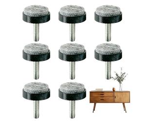 Pieds de nivellement robustes filetés pour pieds de meubles, vis de 3,8 x 3,1 cm avec écrou hexagonal, glissière en acier zingué, boulon de base réglable avec en nylon, rehausseur de hauteur de