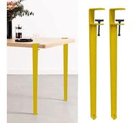 Pieds de table à pince en métal, pieds de meubles en forme de F, pieds de table basse, pieds de bar, pour meubles et consoles à faire soi-même, design sans perforation pour protéger le bureau, (jaune