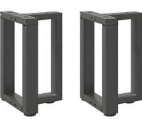 Pieds de table basse en T 2 pièces Anthracite 38 x 25 x (42-43) cm Acier