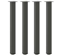 Pieds de table de bar - KALISSE - Anthracite - Acier thermolaqué - 90-92 cm - 4 pièces - Patins réglables