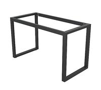 Pieds de table en acier industriel, kit de pieds de table de cuisine, salle à manger, cadre en métal lourd, hauteur 72,5 cm, charge 300 kg, avec vis et coussinet antidérapant (100 x 65 cm, noir)