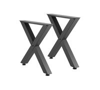 Pieds de Table en Forme de X-VEVOR-750x760 mm-Lot de 2-Pieds de Bureau en Acier au Carbone-avec Patins