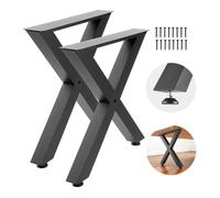 Pieds de Table en Forme de X-VEVOR-750x760 mm-Lot de 2-Pieds de Bureau en Acier au Carbone-avec Patins