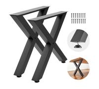 Pieds de Table en Forme de X-VEVOR-750x790 mm-Lot de 2-Pieds de Bureau en Acier au Carbone-avec Patins