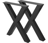 Pieds de table en métal 28,3 x 23,6 pouces Pieds de table noirs Pieds de table en acier haut de gamme avec structure en X Pieds de banc en acier Pieds de table de style rustique Pieds de meuble Parfai