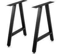 Pieds de table en métal 28 x 17,7 pouces Pieds de bureau en forme de A Lot de 2 pieds de banc robustes avec revêtement en polyuréthane, pieds de meuble avec protections pour le sol, pieds de table bas