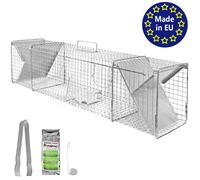 Piège à Animaux Humaine Animal Vivant Piège Cage 120 x 31 x 29 cm Chat Renard Castor Raton Laveur Petigi