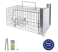 Piège à Animaux Humaine Animal Vivant Piège Cage 35x17x17cm Fouine Martre Petigi