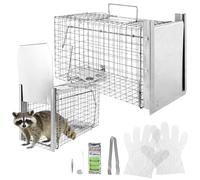 Piège à Animaux Humaine Animal Vivant Piège Cage 50 x 20 x 27 cm Chat Fouine Martre Petigi