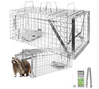Piège à Animaux Humaine Animal Vivant Piège Cage 80 x 34 x 34 cm Chat Renard Castor Raton Laveur Petigi