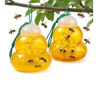 Piège à Frelons,Piege Guêpes et Frelons Exterieur,Attractif Frelon-Asiatique,2 Pièces Piège à Mouche,Piège à Abeilles à Suspendre,Réutilisable Anti Guepe Piege pour Jardin,Balcon,Camping,Verger