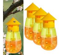 Piège à Guêpes,Haoyanger 3 PCS pièges à Abeilles Réutilisable Mouche Insectes Frelons à Suspendre Fruits en Direct Pot Miel Attrayant pour Jardin Extérieur Intérieu