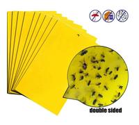 Piège à insectes collant pour serre - Attrape plusieurs insectes volants - Écologique et efficace - Jaune - Lot de 10