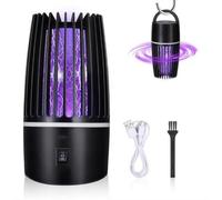 Piège à insectes électrique - 2-en-1 : aspirateur à insectes et lampe de camping - UV - À suspendre et rechargeable par USB (batterie 4000 mAh) - Intérieur/extérieur - Piège à mouches électrique - Lam