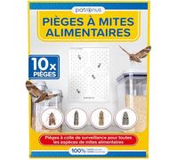 Piège à Mites Alimentaires [10 pièces Pack avantageux] - Contre Les Mites Alimentaires avec Un Effet d'attraction Maximal - Piège à phéromones avec Colle Haute Performance pour détecter l'infestation