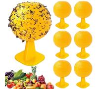 Piège à Moucherons Intérieur Lot de 6, Boules Collantes Jaunes, Attrape-Insectes Volants pour Mouches à Fruits, Plantes, Cuisine et Maison (6 pcs)