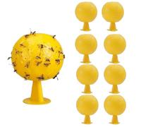 Piège à Moucherons Intérieur Lot de 6, Boules Collantes Jaunes, Attrape-Insectes Volants pour Mouches à Fruits, Plantes, Cuisine et Maison (8 pcs)