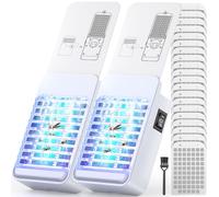 Piège à mouches 2 en 1 pour intérieur et piège à insectes, piège à insectes volants plug-in (2 appareils + 20 recharges), pièges à moucherons pour l'intérieur de la maison, pièges à moustiques pour