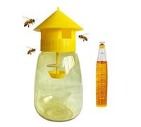 Piège à mouches à suspendre pour intérieur et extérieur (1 pièce) | Design amélioré à 4 trous, non toxique, réutilisable, piège à insectes transparent résistant au soleil pour la cuisine