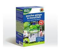BSI - Poche Piège A Mouches - Avec Appât - Pour Extérieur - Attrape Et Digère Jusqu'à 40 000 Insectes, Plastique vert / bleu