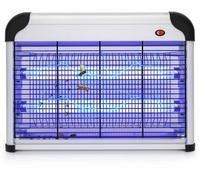 Piège à mouches électrique Unyqoos® de 20W avec lampe UV – grille haute tension double face, sans produits chimiques, efficace jusqu'à 557 m², avec bac de récupération et chaîne de suspension, idéal p