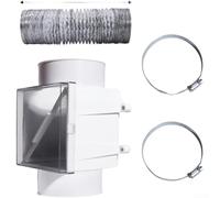 Piège à peluches en plastique pour sèche-linge, tuyau d'aération de sèche-linge, collecteur de peluches avec tube en feuille d'aluminium, filtre efficace contre les débris (tuyauterie)
