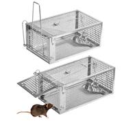 Piege a Rat Cage Attrape Souris 2 Pcs Pièges à Rats Mulots Rongeurs Professionnel Extérieure Cages Capture Piege Rats Grande Taille