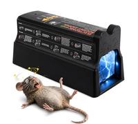 Piège à rats électrique 7000 V, haute tension avec adaptateur et fonctionnement sur piles, lutte électronique contre les nuisibles pour la maison et l'extérieur, piège à rats automatique avec