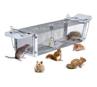 Piège à rats professionnel - PZCC - 41x14x11 cm - Cage de capture réutilisable - 2 entrées - Intérieur et extérieur