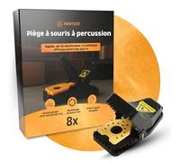 Piège à Souris à Percussion - Lot de 8 - Ultra Sensible dès 15 g - Force de Frappe 800 g - INCL. 1 Paire de Gants - Piège à Souris réutilisable - pour Maison, Cave et Garage