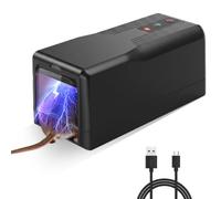 Piège à souris électrique d'intérieur pour la maison, 8000 V haute tension avec indicateur intelligent et sonnerie, piège à souris rechargeable avec porte anti-fuite, tueur humain réutilisable sans