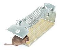 Piège à Souris Vivant Silberkraft - Piège en Fil métallique réutilisable avec mécanisme à Ressort - Piège à Souris respectueux des Animaux pour l'intérieur et l'extérieur - 1 pièce
