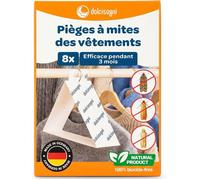 Piège Anti Mites Textiles pour Armoires et Vêtements - sans Biocides - 8 Feuilles - Pièges Adhésifs pour Le Suivi