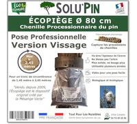 Piège Chenille Processionnaire du Pin - pour Tronc Jusqu’à 2,45 m - Kit Complet Écopiège Professionnel SoluPin Ø 80 cm à Vissage - Cerclage Réutilisable sans Insecticide - Conçu et Fabriqué en France