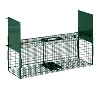 Outsunny Piège Vivant Piège de capture dim. 80L x 25l x 30H cm pour petits animaux type les rats et les souris - 2 entrées + poignée - métal vert