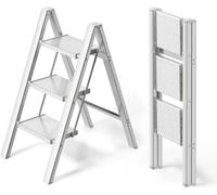 Piège - Échafaudage domestique - Échafaudage de cuisine - Échelle - Échelle pliante en aluminium à 3 marches