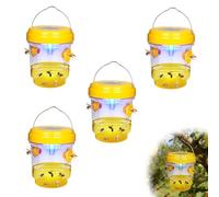 Piege Frelon Asiatique, Piège Frelon Asiatique Sélectif, Extérieur Double Entrée, Pièges Écologiques Réutilisables pour Guêpes, Protection Jardin Contre Les Insectes Nuisibles (4 avec lumières)