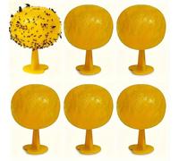 Piège Moucheron Intérieur Lot De 6, Boules Collantes Jaunes pour Mouches De Fruits, Attrape Insectes Volants pour Plantes, Cuisine Et Maison