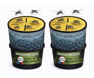 Piège Moustique Tigre & Larves - Lot de 2 - Anti Moustique Extérieur Écologique sans Insecticide Ni Électricité - Eau Stagnante Jardin Terrasse - Ciao Mosquito® Brevet Déposé Invention Française