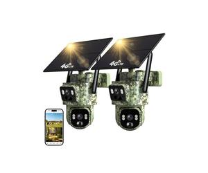Piège photographique - GENERIQUE - Caméra 4G Solaire Double Objectif - Carte SIM préinstallée - PTZ 360° 2K - Batterie 10400mAh