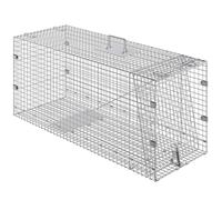 Piège pour Animaux Vivants 1067x406x457 mm Cage Trappe Chat Pliable Fil de Fer Galvanisé Sans Cruauté