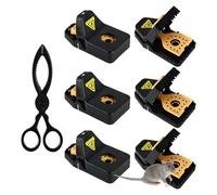 Piège Souris Professionnel Réutilisable, Lot de 6 Mouse Catcher Impact Mouse Catcher Très Sensible, Efficace pour Cuisines, Jardins, Débarras, Caves