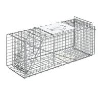 Piège vivant - Outsunny - cage de capture pliante petits animaux rat souris 2 portes poignée - acier - 66x24x30cm - gris