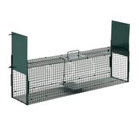 Piège vivant - PawHut - cage attrape fouine martres rats souris 2 entrées poignée - métal - 100x25x28cm - vert