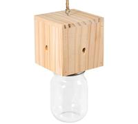 Pièges à abeilles charpentières pour l'extérieur, piège à abeilles en bois naturel avec pot transparent, piège guêpes efficace pour jardin, terrasse et patio, attrape-insectes réutilisable, pièges