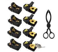 Pièges à Souris à Ressort, Lot de 8 - Améliorés avec pédale Effet Faux Fromage, pièges à Souris à Dents de scie Haute sensibilité, réutilisables pour intérieur et Jardin