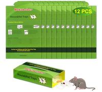 Pieges à Souris Efficaces 12 Pièces Colle Souris Piege a Rat Vert, Convient pour L'entrepôt de Cuisine