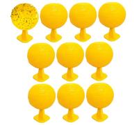 Pièges Collants Jaunes 10 pièces, balles Volantes à Double Usage | Piège physique à moucherons/mouches, effet 60 jours Sticky Trap Ball, à suspendre/ placer dans la cuisine, les plantes